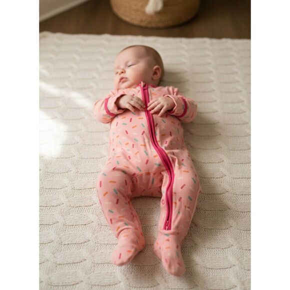 Kickee Pants Bamboo Pink One Piece Footed Sleeper Size 6-69 Months - Picture 1 of 7
